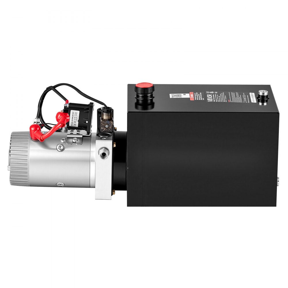 VEVOR 12 Quart Hydraulic Pump, Single Acting Hydraulic Power Unit, 3200 PSI Max Relief Pressure, 0.91 GPM Flow Rate, DC12V 1.6KW Power Unit for Dump Trailer Car Lifting (Horizontal Installation)