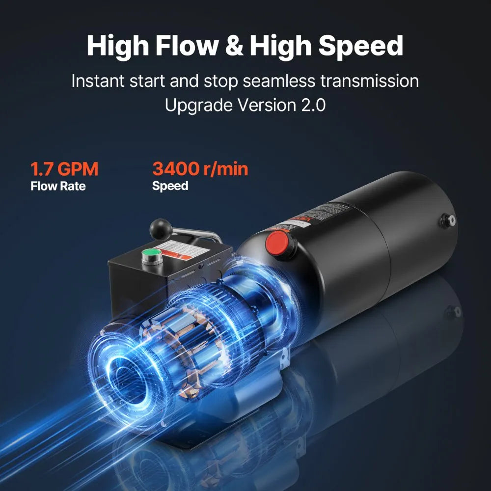 VEVOR high flow and high speed graphic - 1.7 GPM, 3400 r/min