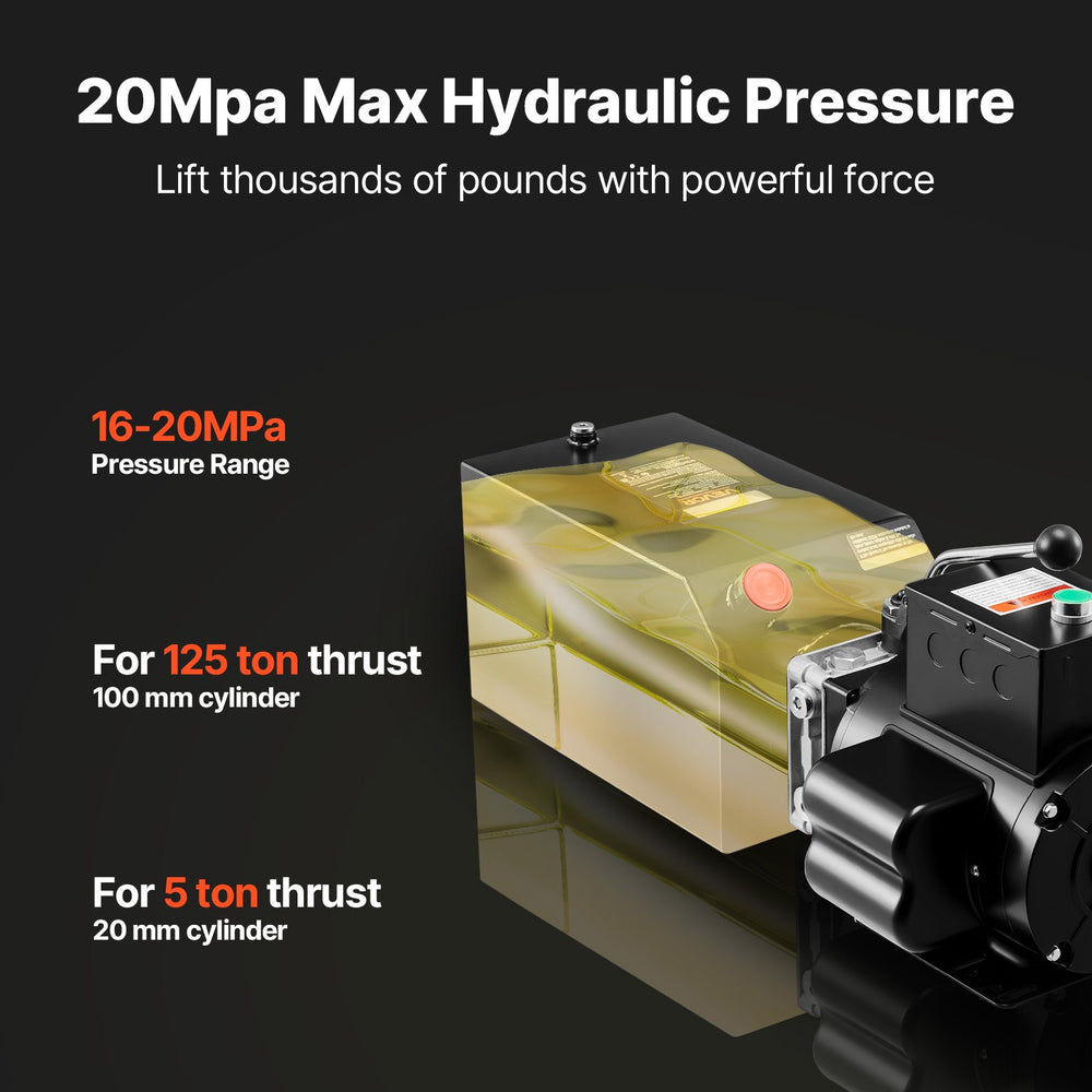 20 MPa max hydraulic pressure graphic