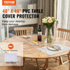 VEVOR Clear Table Cover Protector, 48 inch/1230 mm Round Table Cover, 1.5 mm Thick PVC Plastic Tablecloth, Waterproof Desktop Protector for Writing Desk, Coffee Table, Dining Room Table