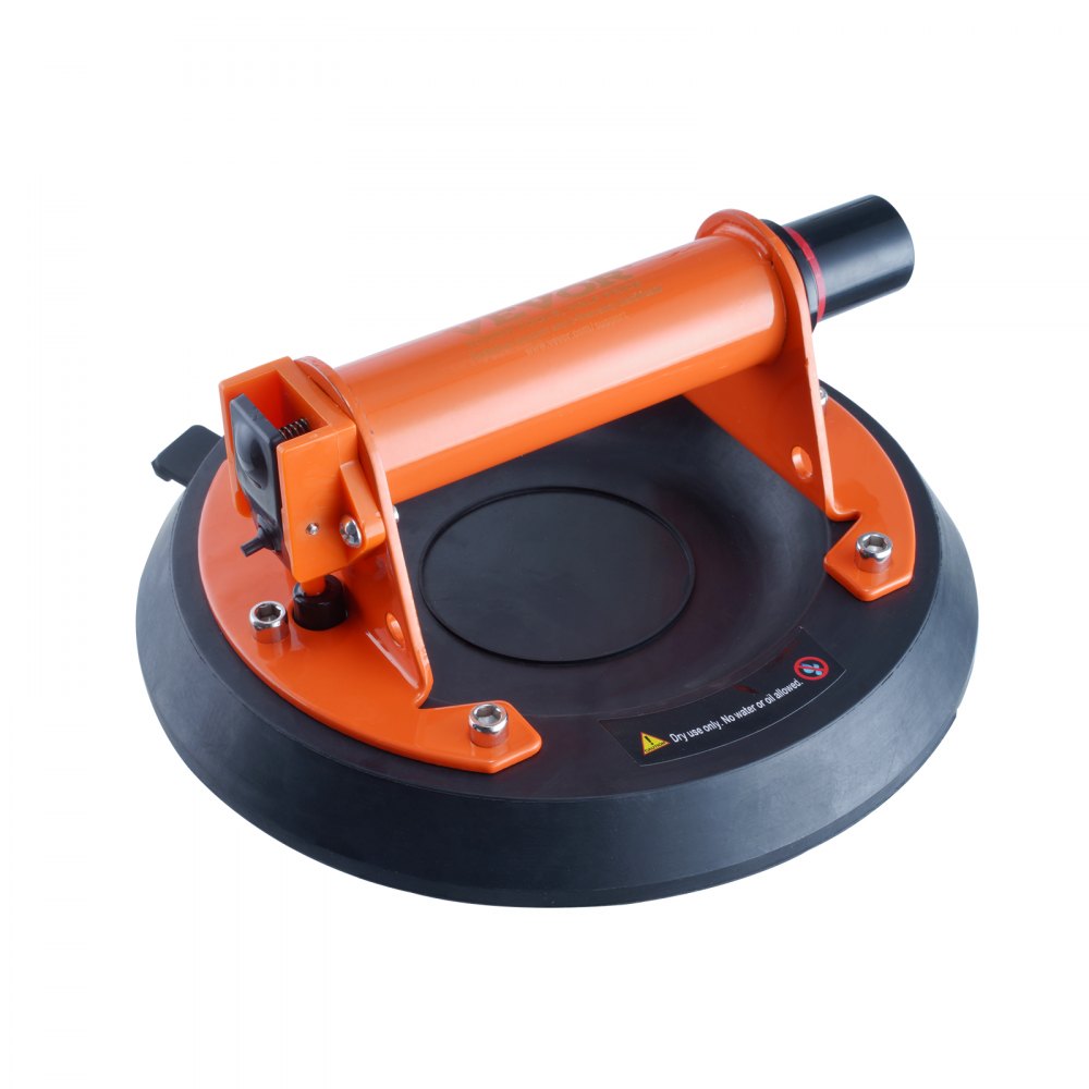 VEVOR Glass Suction Cup, 8" 615 lbs Load Capacity, Vacuum Suction Cup with Steel Handle and Carry Box, Heavy Duty Industrial Suction Cup Lifter Tool for Glass, Granite, Tile, Metal, Wood Panel Lifting