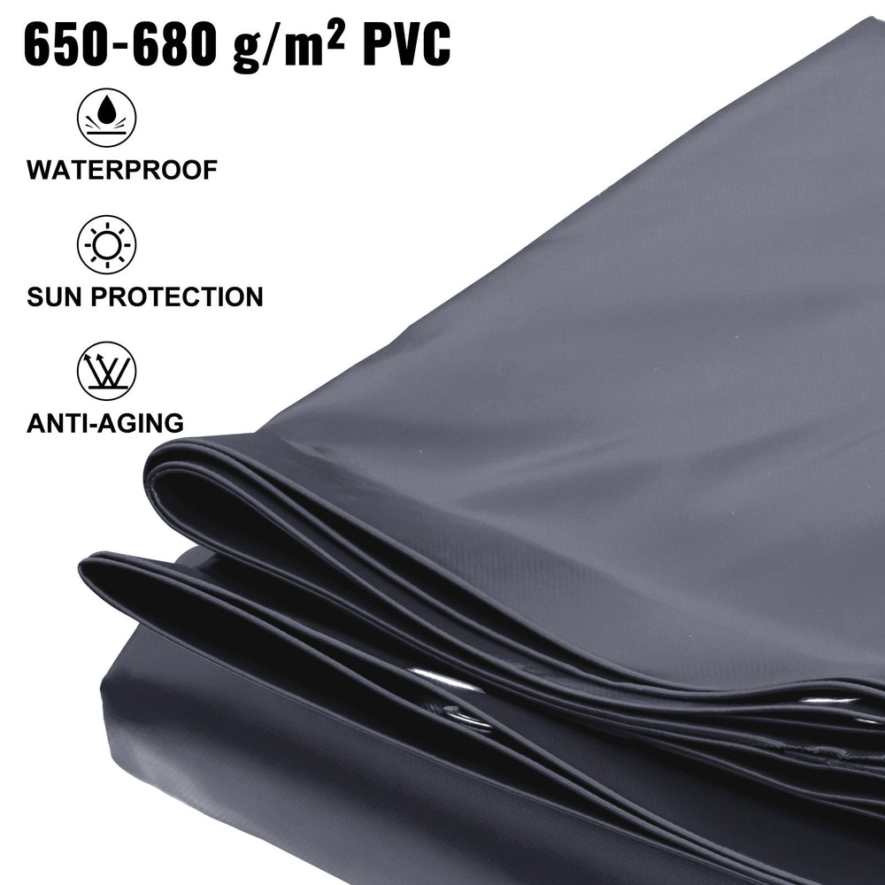 VEVOR Pool Safety Cover Fits 10.5x18.6ft Rectangle Inground Pools, Safety Pool Cover with Drainage Holes, Mesh Pool Cover for Swimming Pool, PVC Winter Safety Cover, Dark Grey
