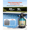 VEVOR Sand Filter, 18-Inch, 40 GPM Above Inground Swimming Pool Sand Filter System, with 7-Way Multi-Port Valve, Backwash, Rinse, Recirculate, Waste, Winter, Closed Modes, for Above In Ground Pools