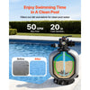 VEVOR Sand Filter, 20-Inch, 50 GPM Above Inground Swimming Pool Sand Filter System, with 7-Way Multi-Port Valve, Backwash, Rinse, Recirculate, Waste, Winter, Closed Modes, for Above In Ground Pools