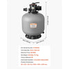 VEVOR Sand Filter, 20-Inch, 50 GPM Above Inground Swimming Pool Sand Filter System, with 7-Way Multi-Port Valve, Backwash, Rinse, Recirculate, Waste, Winter, Closed Modes, for Above In Ground Pools