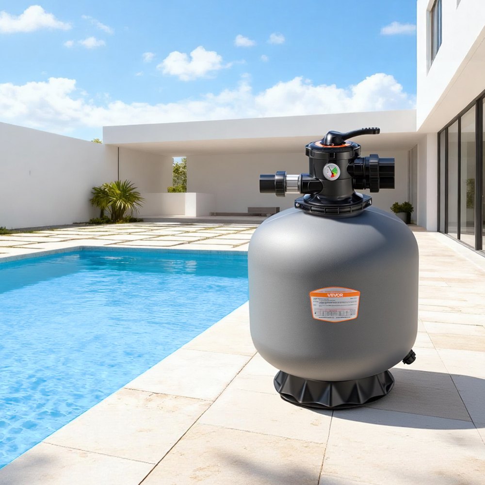 VEVOR Sand Filter, 20-Inch, 50 GPM Above Inground Swimming Pool Sand Filter System, with 7-Way Multi-Port Valve, Backwash, Rinse, Recirculate, Waste, Winter, Closed Modes, for Above In Ground Pools
