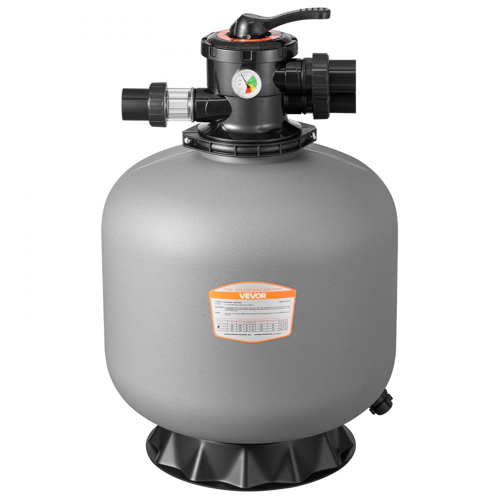 VEVOR Sand Filter, 20-Inch, 50 GPM Above Inground Swimming Pool Sand Filter System, with 7-Way Multi-Port Valve, Backwash, Rinse, Recirculate, Waste, Winter, Closed Modes, for Above In Ground Pools