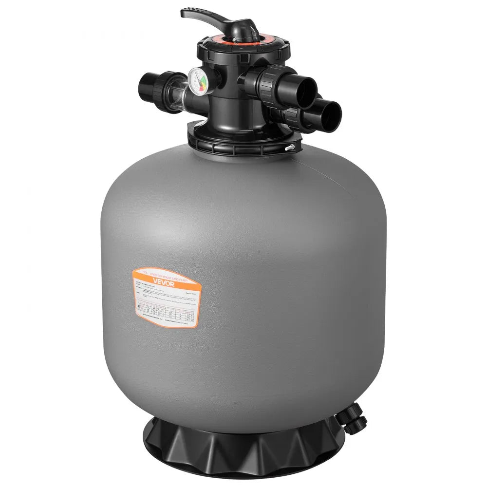 VEVOR Sand Filter, 20-Inch, 50 GPM Above Inground Swimming Pool Sand Filter System, with 7-Way Multi-Port Valve, Backwash, Rinse, Recirculate, Waste, Winter, Closed Modes, for Above In Ground Pools