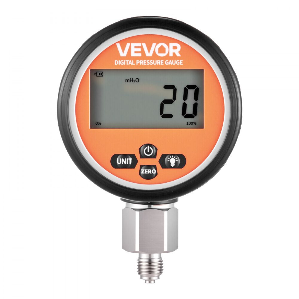 VEVOR Digital Hydraulic Pressure Test Coupling Kit, 10000 PSI Pressure Gauge Manometer Tester with 1 Gauge, 1 Test Coupling, 1 Quick-Release Coupler, and 1 Hose for Excavator Construction Machinery