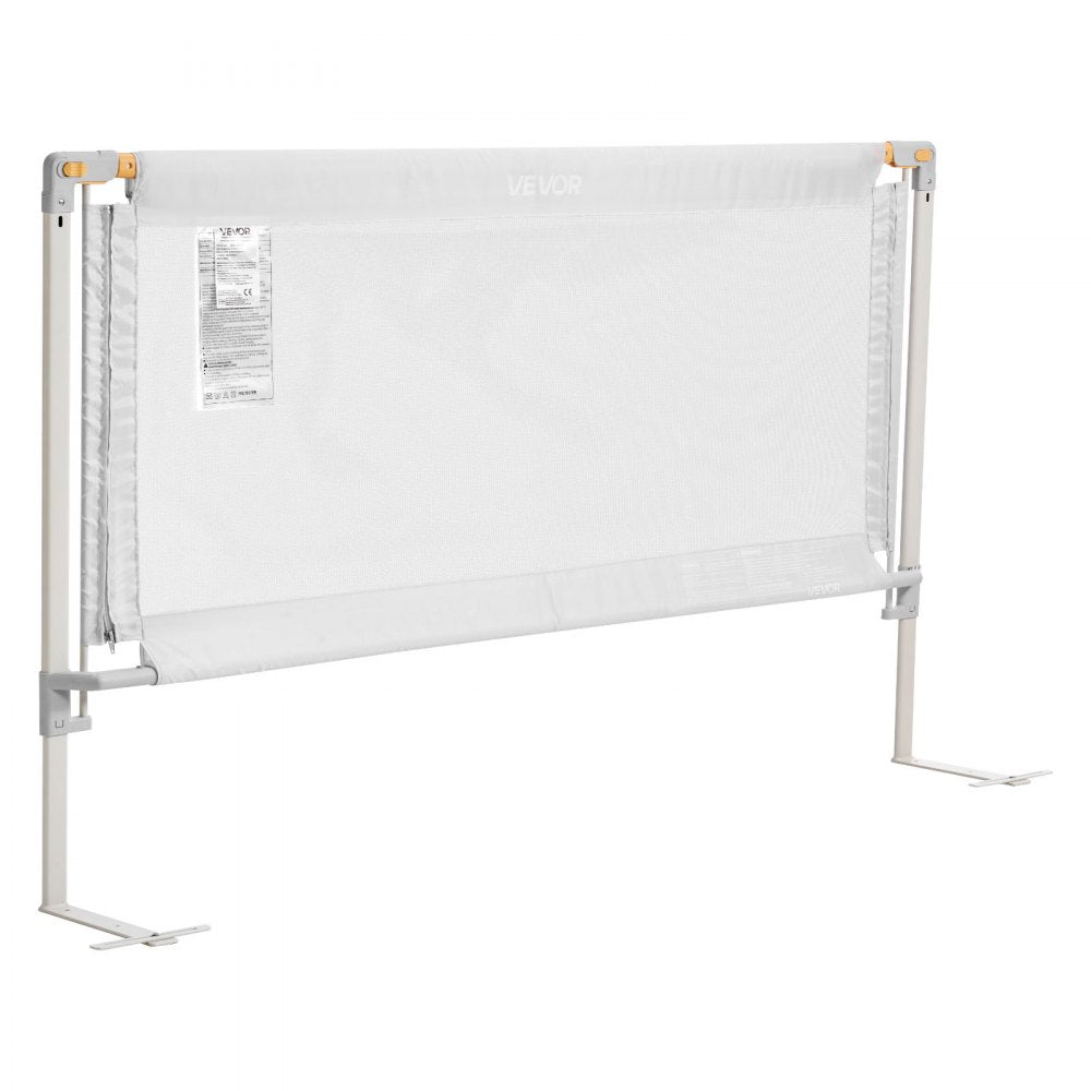 VEVOR 3 Piece Toddler Bed Rail, Kids Beds Guard Rail with Reinforced Iron Pipe and Oxford Cloth, Adjustable Height Bed Side Railing, Portable Guard Bumper Barrier for Queen Size, 3 Sides, Grey