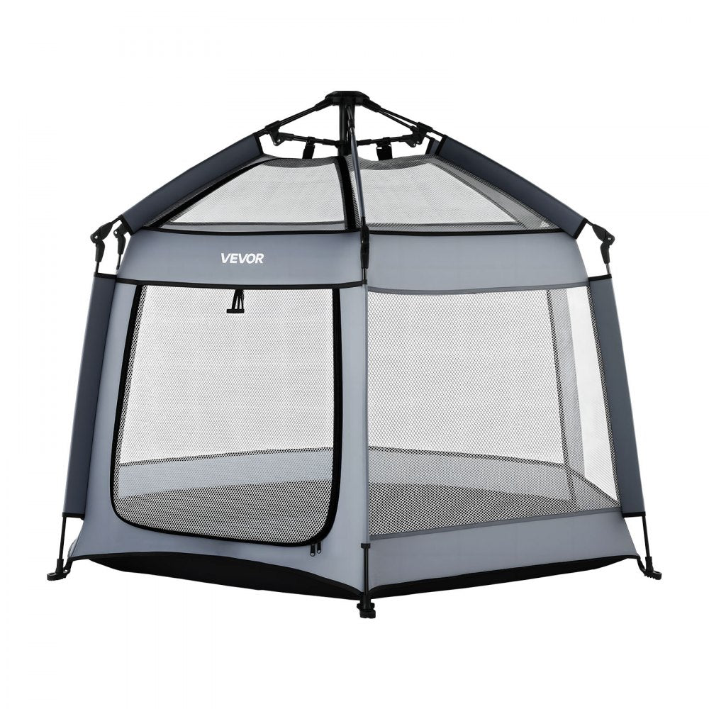 VEVOR Baby Playpen, Pop Up Toddler Playpen with Canopy, Indoor & Outdoor Portable Play Yard for Babies Toddlers with UPF 50+ Sunshades & Travel Bag for Home Park Beach, Foldable and Lightweight