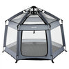 VEVOR Baby Playpen, Pop Up Toddler Playpen with Canopy, Indoor & Outdoor Portable Play Yard for Babies Toddlers with UPF 50+ Sunshades & Travel Bag for Home Park Beach, Foldable and Lightweight