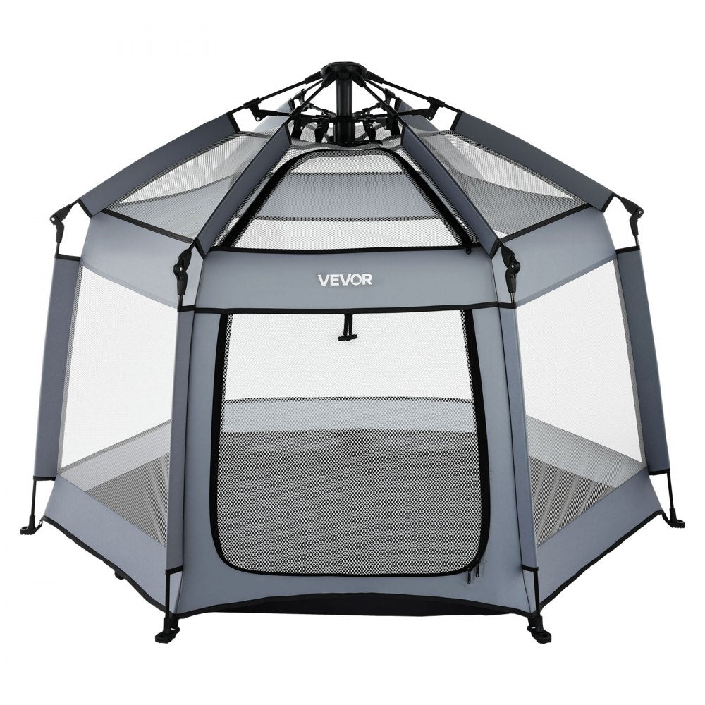 VEVOR Baby Playpen, Pop Up Toddler Playpen with Canopy, Indoor & Outdoor Portable Play Yard for Babies Toddlers with UPF 50+ Sunshades & Travel Bag for Home Park Beach, Foldable and Lightweight