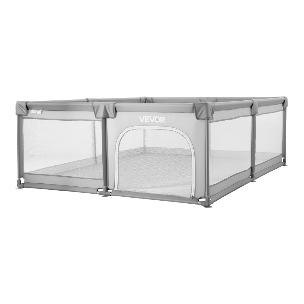 VEVOR Baby Playpen, 78.7″ x 70.3″ Extra Large Playpen for Babies Toddlers, Indoor/Outdoor Baby Fence Play Yard, No-Gap Safety Activity Center with 50 Ocean Balls, Zippered Door & Soft Breathable Mesh