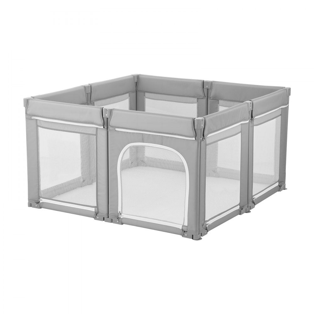 VEVOR Baby Playpen, 78.7″ x 70.1″ Extra Large Toddlers Playpen, Foldable Baby Fence Play Yard with Zippered Door & Soft Breathable Mesh, Indoor Outdoor Safety Activity Center - Great Gift for Toddlers