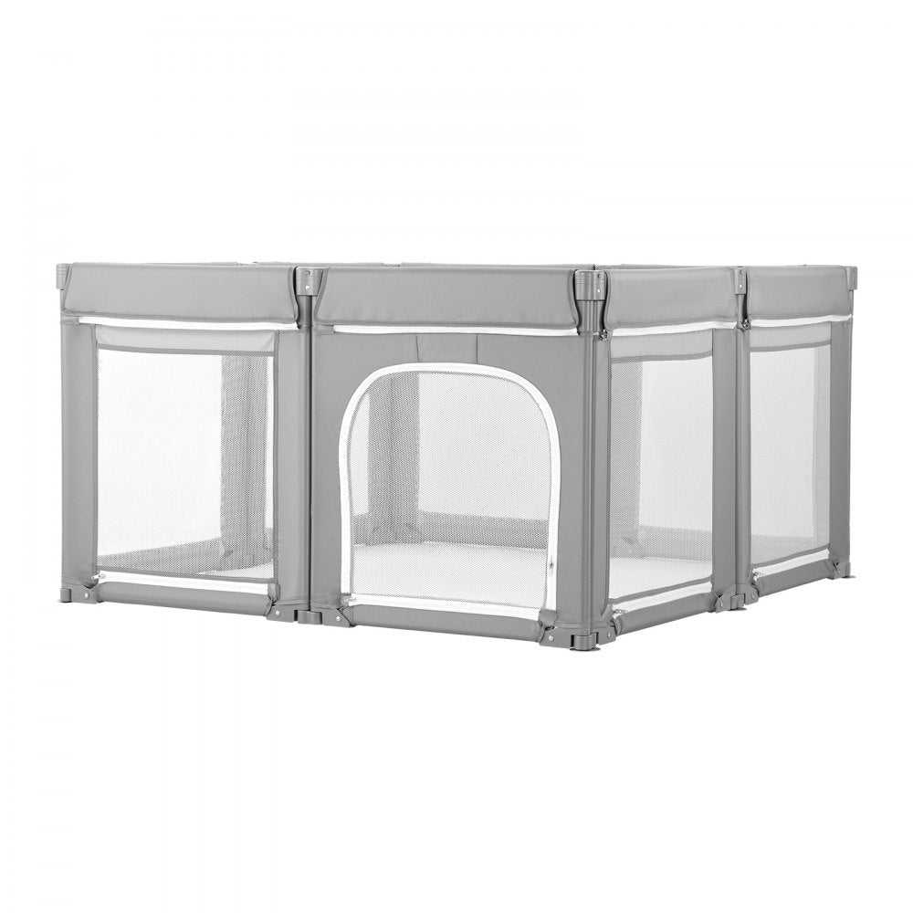VEVOR Baby Playpen, 78.7″ x 70.1″ Extra Large Toddlers Playpen, Foldable Baby Fence Play Yard with Zippered Door & Soft Breathable Mesh, Indoor Outdoor Safety Activity Center - Great Gift for Toddlers
