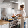 VEVOR 36" x 24" Stainless Steel Backsplash for Stove, Ultra Flat Splatter Guard, Wall Shield Range Hood Backsplash, Easy Clean Kitchen Wall Metal Panel, Pre-Drilled Holes for Easy Installation, Silver
