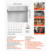 VEVOR 30" x 24" Stainless Steel Backsplash for Stove, Ultra Flat Splatter Guard with Storage Shelf & Hanging Rack, Wall Shield Range Hood Panel, Easy Clean, Pre-Drilled Holes for Easy Installation