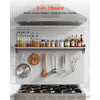 VEVOR 36" x 30" Stainless Steel Backsplash for Stove, Ultra Flat Splatter Guard with Storage Shelf & Hanging Rack, Wall Shield Range Hood Panel, Easy Clean, Pre-Drilled Holes for Easy Installation