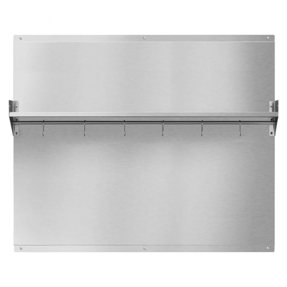 VEVOR 36" x 30" Stainless Steel Backsplash for Stove, Ultra Flat Splatter Guard with Storage Shelf & Hanging Rack, Wall Shield Range Hood Panel, Easy Clean, Pre-Drilled Holes for Easy Installation