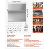VEVOR 30" x 30" Stainless Steel Backsplash for Stove, Ultra Flat Splatter Guard with Storage Shelf & Hanging Rack, Wall Shield Range Hood Panel, Easy Clean, Pre-Drilled Holes for Easy Installation