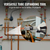 VEVOR Hydraulic Tube Expander, 3/8" to 1-1/8" OD, HAVC Hydraulic Swaging Tool with 7 Pipe Expander Heads, Deburring Tool, Pipe Cutter for Copper Aluminum Brass Soft Steel Pipes