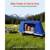 VEVOR Bike Camper Trailer Tent 300 lbs Static Load Folding Bicycle Wagon, with 16-Inch Wheels, PU2000 Coating, Carbon Steel Frame, Quick Setup, Fits 22-28 in Wheels, for Off-Road Bike Camping & Cargo