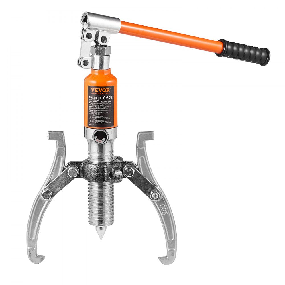 VEVOR Hydraulic Gear Puller, 5 Ton Max Capacity Wheel Bearing Pulling Separator, 2 or 3 Jaws Puller, Vertically and Horizontally, 8" Jaw Hydraulic Puller with Case for Pulling Hubs