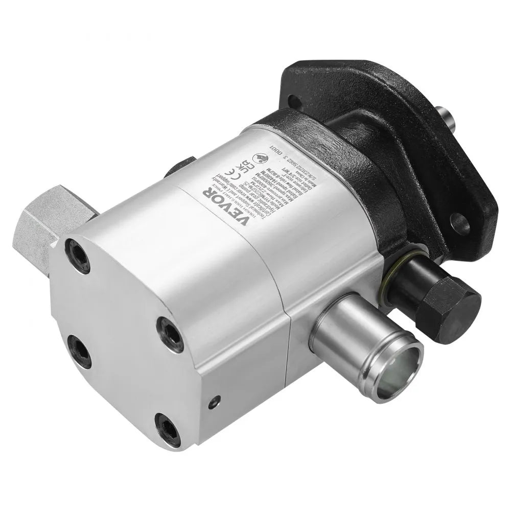 VEVOR Hydraulic Log Splitter Pump, 22GPM, 2 Stage 4000PSI Wood Log Splitter Pump, 1-1/4'' Inlet 3/4'' NPT Outlet 3600 RPM Aluminum Hydraulic Gear Pump, for Small Engine Mounting Log Splitters Snowplow