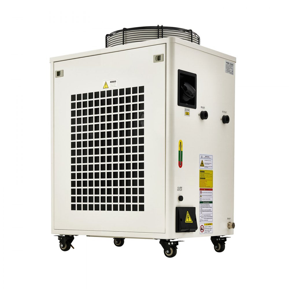 VEVOR Industrial Water Chiller, 17,060 BTU/h, Industrial Water Cooler Cooling System with Compressor, 3.96  Gal Tank Capacity, 18.5 GPM Max Flow Rate, for CO2 Laser Tube Engraving & Cutting Machine