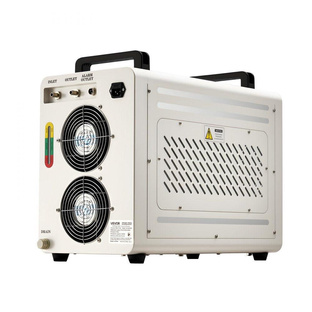 VEVOR Industrial Water Chiller, 5460 BTU/h, Industrial Water Cooler Cooling System with Compressor, 1.8  Gal Tank Capacity, 3.4 GPM Max Flow, Laser Chiller, for CO2 Laser Engraving & Cutting Machine
