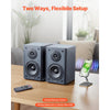 VEVOR Powered Bookshelf Speakers, 20W x 2, Active Studio Monitor Speaker with 4 Inch Woofer, Adjustable Volume and Audio with Bluetooth Optical Connection, Wooden Enclosure, for Record Player PC TV