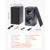 VEVOR Powered Bookshelf Speakers, 25W x 2, Active Studio Monitor Speaker with 5.25 Inch Woofer, Bluetooth/RCA/Coaxial/Optical/USB/Subwoofer Connection, Wooden Enclosure, for Record Player Turntable PC