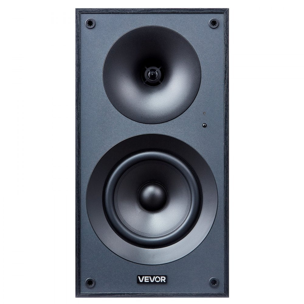 VEVOR Powered Bookshelf Speakers, 25W x 2, Active Studio Monitor Speaker with 5.25 Inch Woofer, Bluetooth/RCA/Coaxial/Optical/USB/Subwoofer Connection, Wooden Enclosure, for Record Player Turntable PC