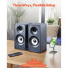 VEVOR Powered Bookshelf Speakers, 25W x 2, Active Studio Monitor Speaker with 5.5 Inch Woofer, Bluetooth/RCA/Coaxial/Optical/USB/Subwoofer Connection, Wooden Enclosure, for Record Player Turntable PC