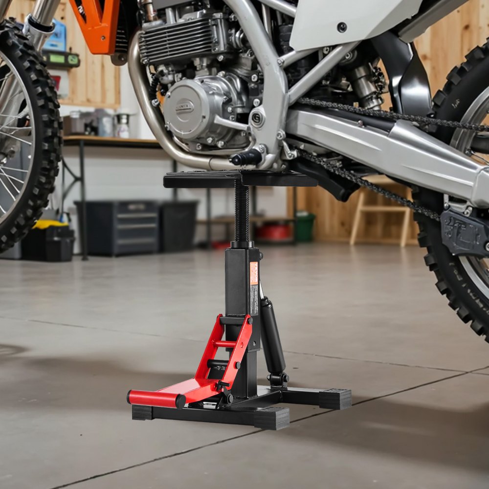 VEVOR Dirt Bike Lift Stand, Motorcycle Jack Lift Stand 1200lbs Capacity and Hydraulic Lift Operation, Hoist Table Adjustable Height 9.8"-18.3" for Dirtbike Repair, Maintenance, Dirt Bike Accessories