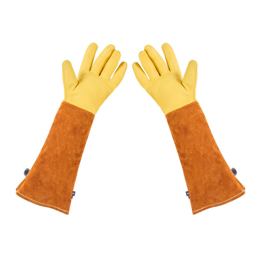 VEVOR Gardening Gloves, Thorn Proof & Puncture Resistant Garden Gloves with Elastic Cuff, 17.5 in Long-Sleeve Glove Rose Pruning Glove for Men & Women Weeding Digging Planting, Size M