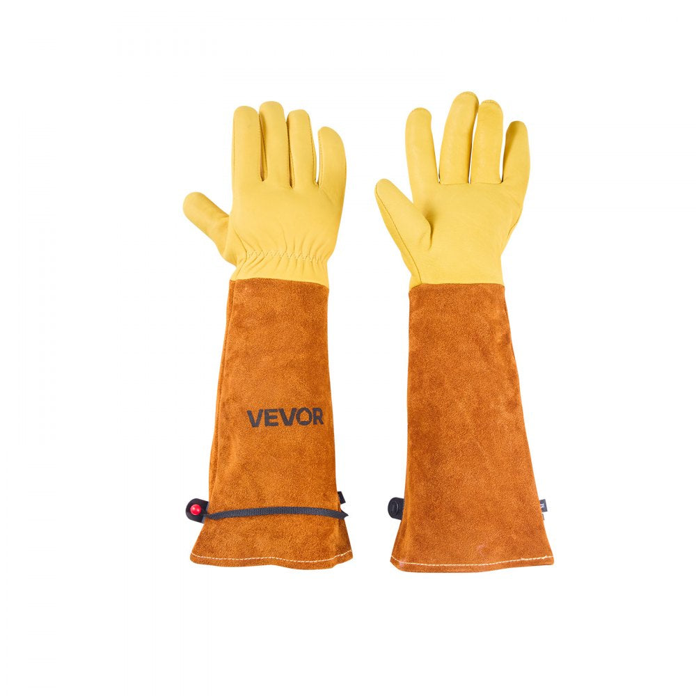 VEVOR Gardening Gloves, Thorn Proof & Puncture Resistant Garden Gloves with Elastic Cuff, 17.5 in Long-Sleeve Glove Rose Pruning Glove for Men & Women Weeding Digging Planting, Size M