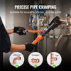 VEVOR Copper Pipe Crimping Tool, Hydraulic Driven Press Tool with 1/2", 3/4", 1" Jaws for VUS Type Copper Pipes and  3/8", 1/2", 5/8", 3/4", 1" Jaws for ASTM F1807 Pex Pipe Copper Ring