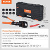 VEVOR Copper Pipe Crimping Tool, Hydraulic Driven Press Tool with 1/2", 3/4", 1" Jaws for VUS Type Copper Pipes and  3/8", 1/2", 5/8", 3/4", 1" Jaws for ASTM F1807 Pex Pipe Copper Ring