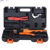 VEVOR Copper Pipe Crimping Tool, Hydraulic Driven Press Tool with 1/2", 3/4", 1" Jaws for VUS Type Copper Pipes and  3/8", 1/2", 5/8", 3/4", 1" Jaws for ASTM F1807 Pex Pipe Copper Ring
