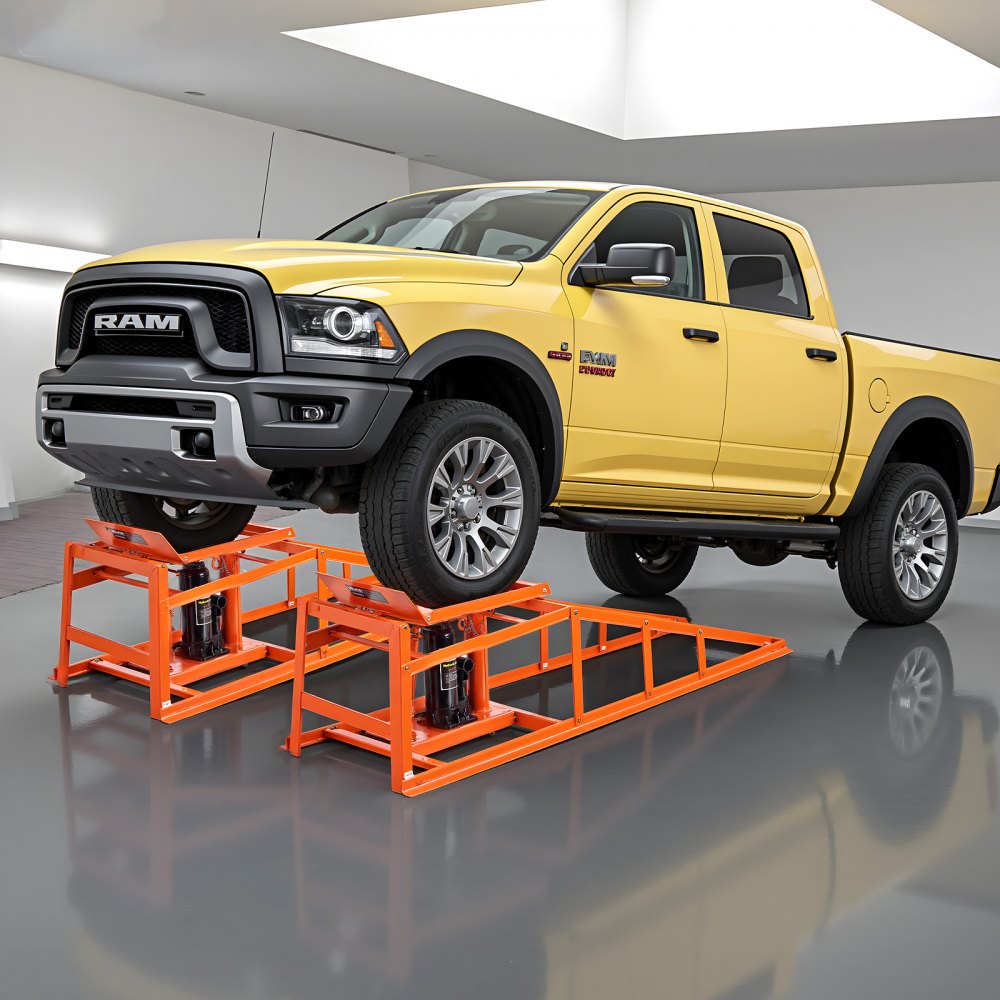 VEVOR Hydraulic Car Ramps, 2 PCS 11000 lbs 5T, 10-14.2 Inch Lift Height, Heavy Duty Hydraulic Vehicle Ramps, Portable Car Lifts for Home Garage Maintenance and Oil Changes, Truck Vehicle Auto Repair