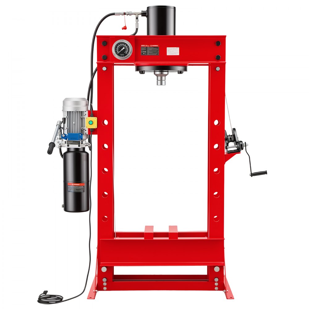 VEVOR 50-Ton Electric Hydraulic Shop Press, 2.2KW 110V, H-Frame Garage Floor Shop Press with Automatic Fast Ram Movement, Heavy-Duty Steel Adjustable Hydraulic Press for Bending Straightening Pressing