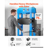VEVOR 75-Ton Shop Press, Pneumatic/Manual Hydraulic Shop Press with Foot Pedal, Hand Wheel & Pressure Gauge, H-Frame Heavy-Duty Garage Floor Adjustable Shop Press for Bending, Straightening, Pressing