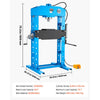 VEVOR 75-Ton Shop Press, Pneumatic/Manual Hydraulic Shop Press with Foot Pedal, Hand Wheel & Pressure Gauge, H-Frame Heavy-Duty Garage Floor Adjustable Shop Press for Bending, Straightening, Pressing