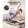 VEVOR Pilates Reformer 96" Foldable Pilates Machine 400 lbs Rubberwood, for Home Use and Gym Workout, with Jump Board, Springs, Sitting Box, and Adjustable Headerest, for Advanced Beginners Users