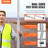 VEVOR Aluminum Grade Rod, 14-Feet/8ths 4 Sections Telescopic Measuring Rod, Double-Sided Scale 1/8in Leveling Rod Stick, Aluminum Alloy Survey Rod w/ Bubble Level &Carrying Bag for Houses,Walls,Floors