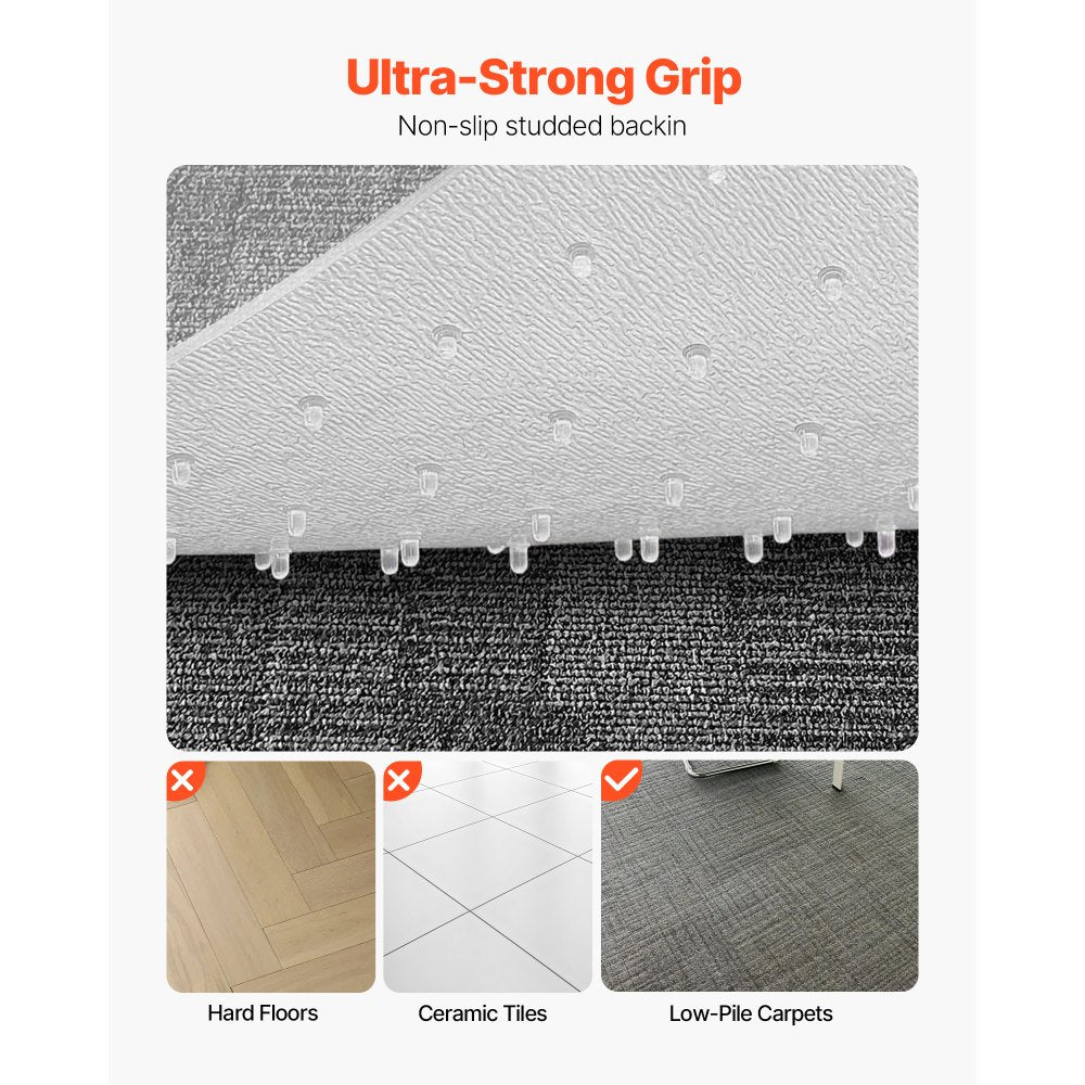 VEVOR Chair Mat with Lip, 36 x 48-inch Office Chair Mat for Low Pile Carpeted Floors, Clear Floor Protector Rug with Studded, Non-Slip & Easy to Clean, Smooth Glide Under Desk Rug for Home Office