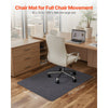 VEVOR Chair Mat, 55 x 35-inch Office Chair Mat for Hard Floors, Floor Protector for Rolling Chairs, Polyester Surface, Non-Slip & Easy to Clean, Smooth Glide Under Desk Rug for Home Office (Dark Grey)