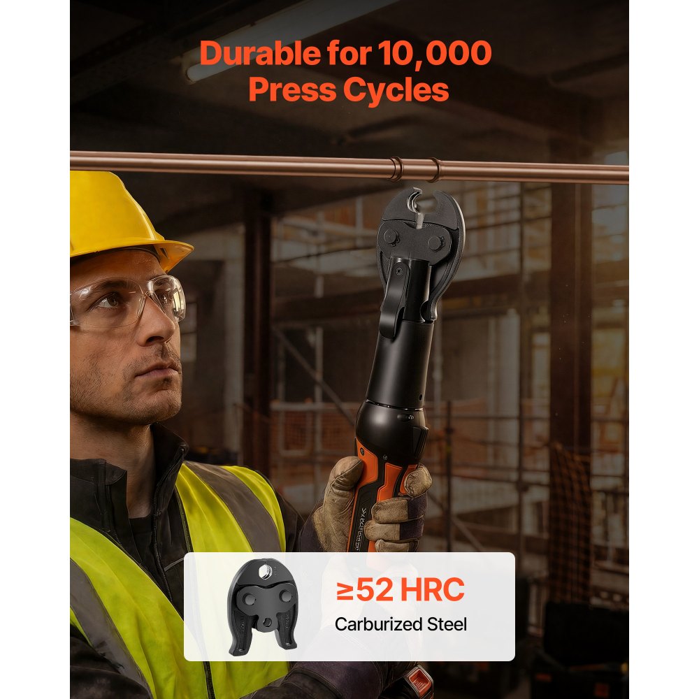 VEVOR 1/2" Press Jaw for 24KN Compact Series Press Tools, 52 HRC Hardened Steel Pressing Jaw - Compatible with ProPress Copper Pipes Connections